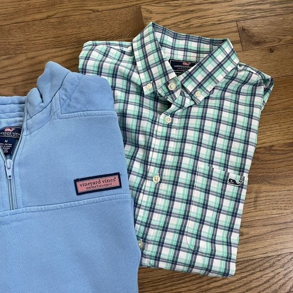 Vineyard Vines LOT of 3 -Pullover Plus 2 Slim Fit Tucker Shirts Mens Size Medium - Picture 2 of 16